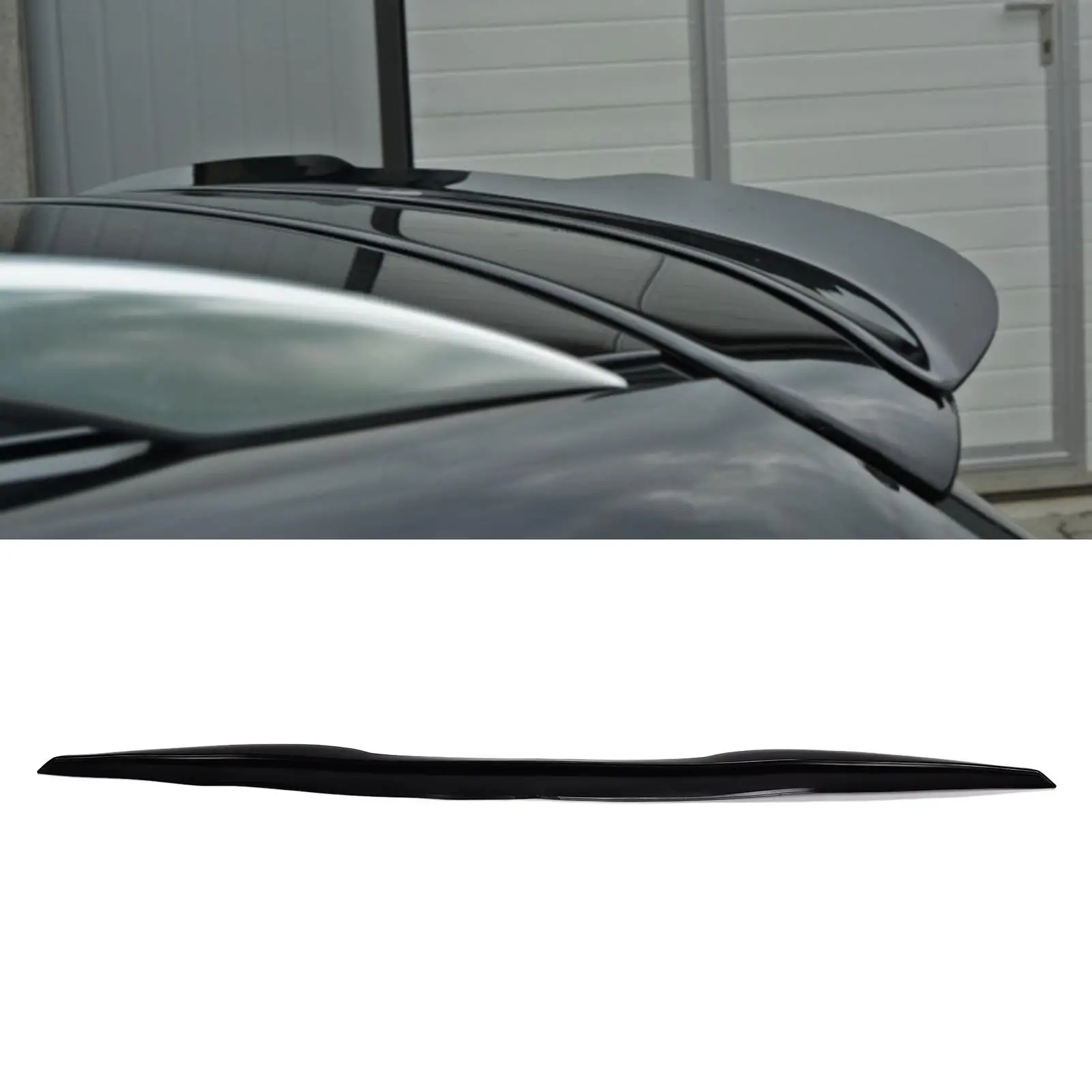 Universal Glossy Black Trunk Spoiler Lip - UV-Resistant Rubber Aerodynamic Car Styling for Enhanced Rear Aesthetics