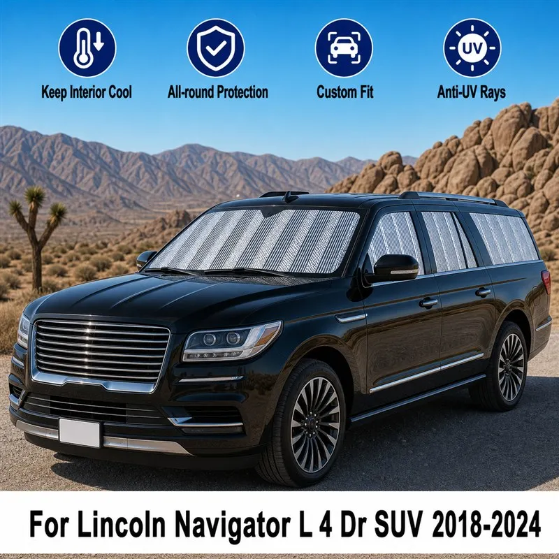 

For Lincoln Navigator L 4 Dr SUV 2018-2024 Full Set Car Window Sunshades UV Block Privacy Heat Insulated Foldable Car Curtain
