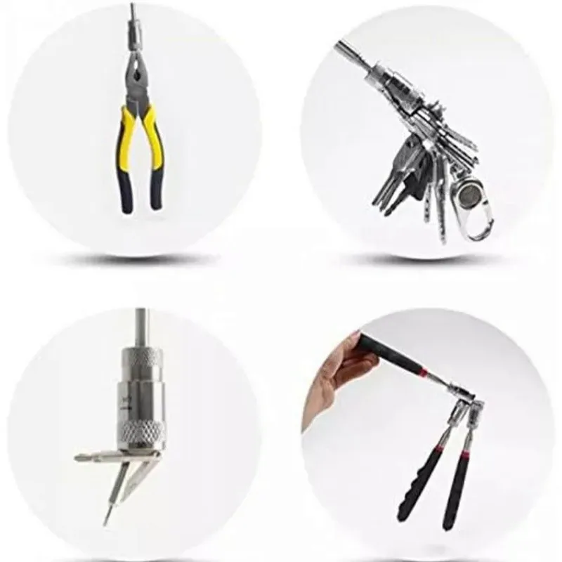 LED Magnetic Pick Up Tool Telescoping Magnetic Pickup Tools For Picking Up Nut Bolt Extendable Pickup Rod Stick AUTO Tool