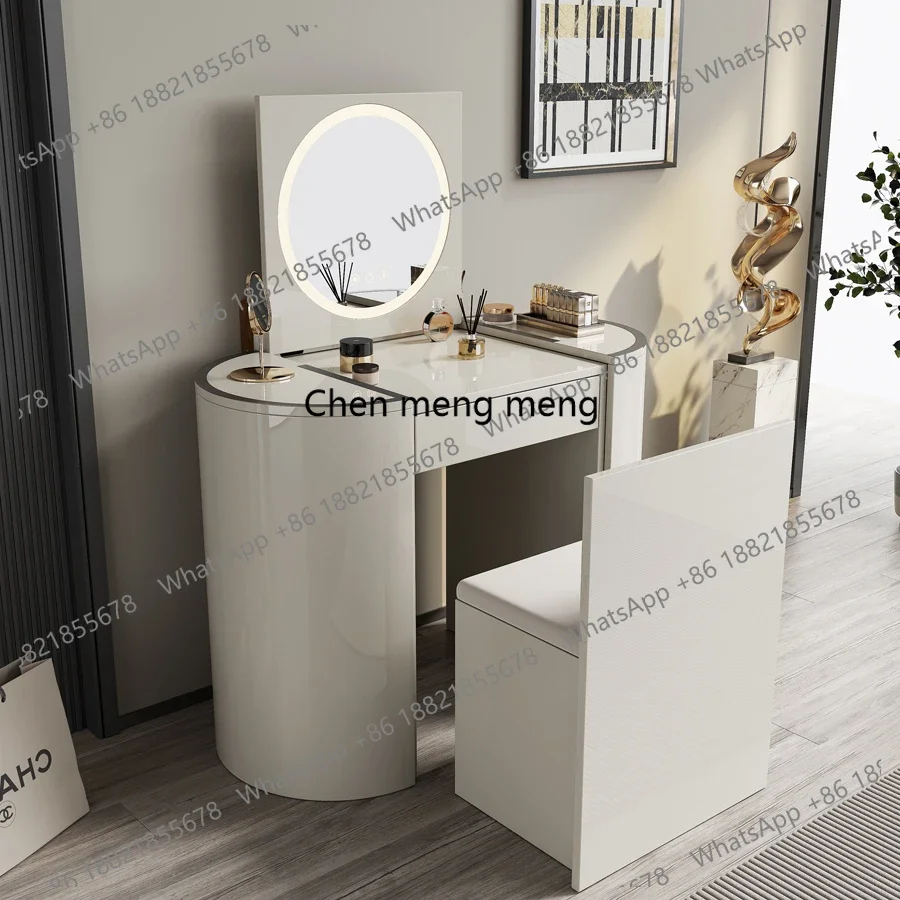 

Italian light luxury dresser master bedroom small apartment intelligent with lamp flip multi-functional dressing cabinet