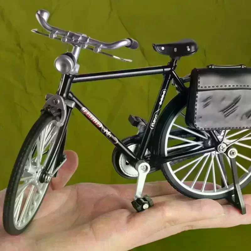 1セット シミュレーションコレクションギフト 1:10モデル ミニレトロ合金自転車 ダイキャスト マウンテンメタルバイク 空気入れ付きおもちゃ