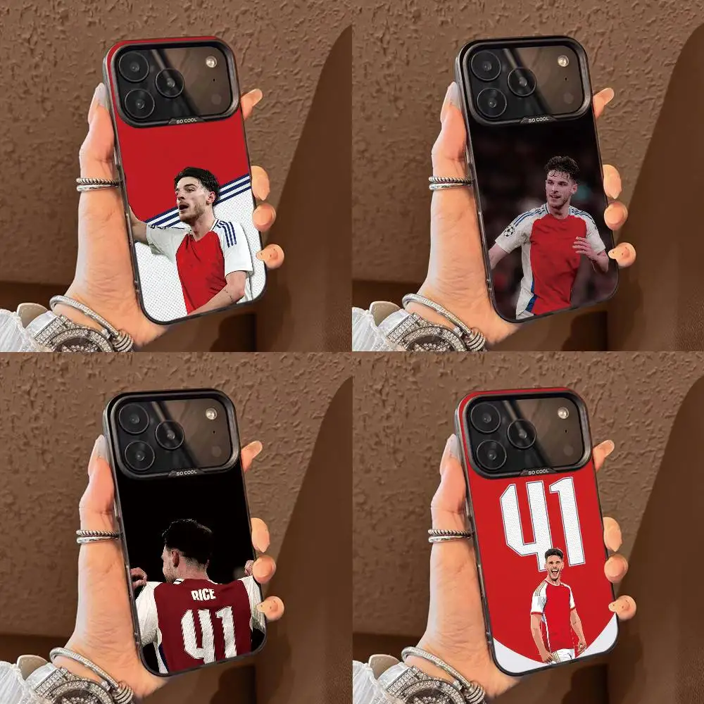 F-Football Declan Rice 41 Phone Case For iPhone 17,16,15,14,13,12,11 Plus,Pro Max,XS,Colorful Silver Black Cover