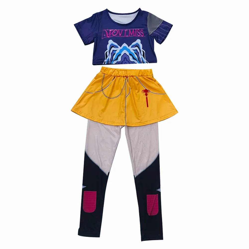 K Pop Demon Hunters Costume Kids Costume COS Korean Wave Girl Group Character Rumi 3D Print Dress Kids Suit