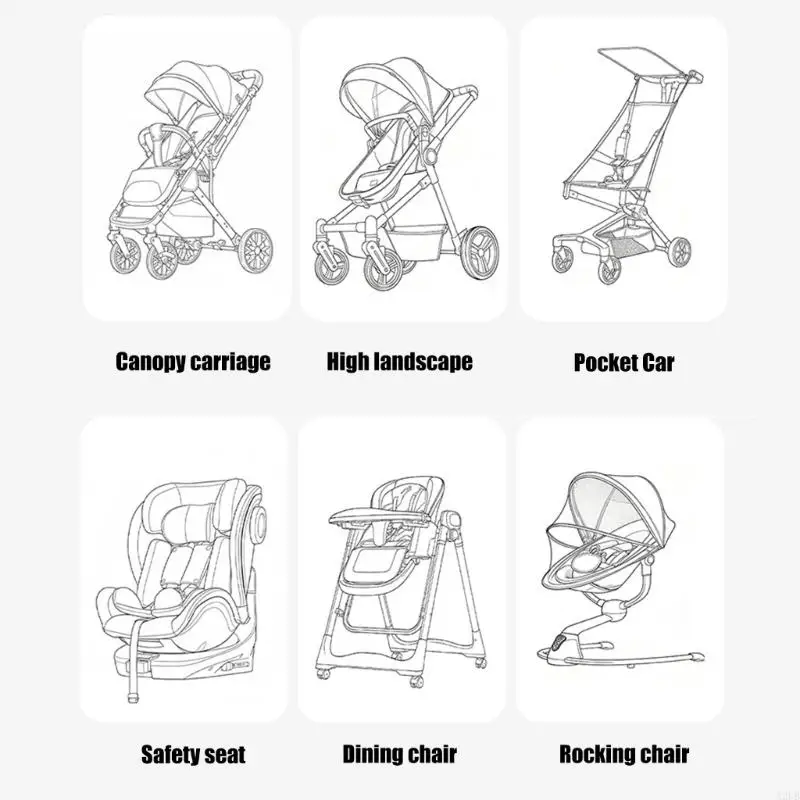 Leichtes und waschbares Kühlkissen für Kleinkinderwagen mit oder ohne Kissen oder Armlehnenhülle für den Sommergebrauch A2UB – Detail 8