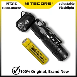 Original NITECORE MT21C LED Flashlight 1000Lumens 90° Adjustable Utilizes a CREE XP-L HDV6 LED Troch Light
