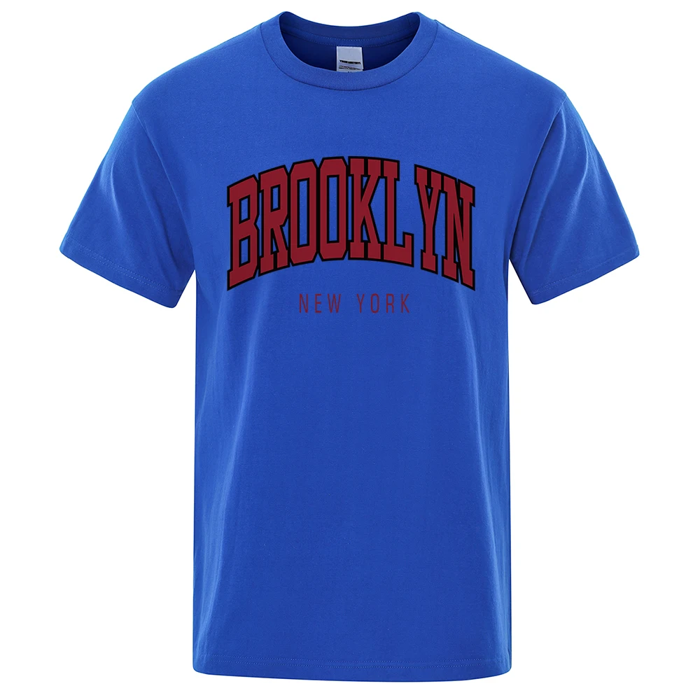 New York Brooklyn Hip Hop Letter Tshirts Man Casual Breathable Cotton Summer T-Shirts Simplicity Loose Cotton Oversized T Shirt