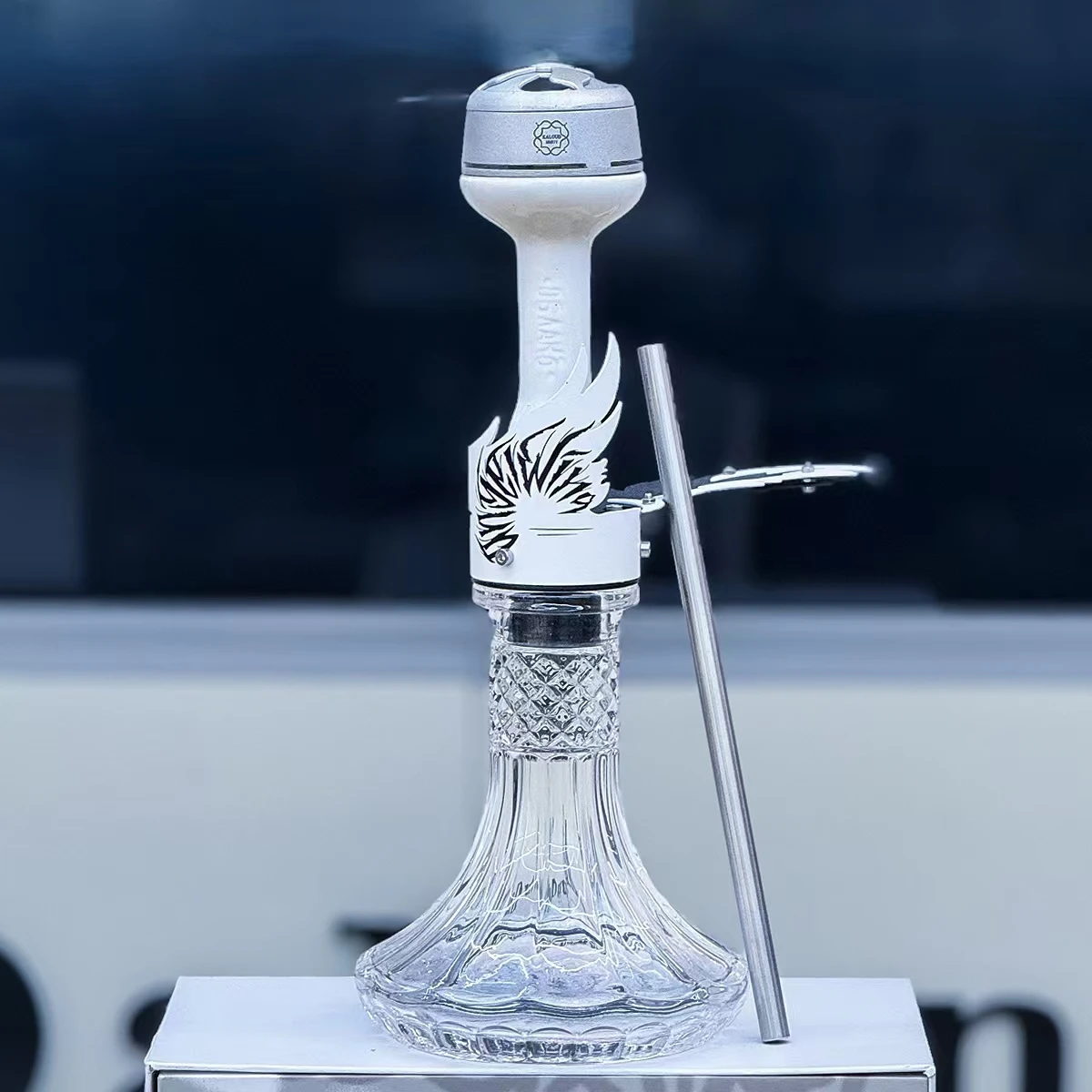 Personality Hookah Single Pipe Shisha Full Set, High-grade Stainless Steel Decoration, Glass Bottle, Home Smoking Accessories