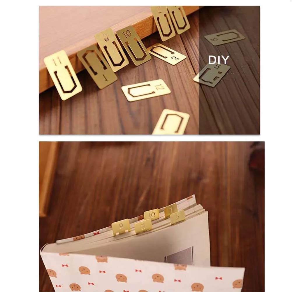 

12Pcs Digital Design Bookmarks Premium Brass Hollow Cut Metal Bookmarkers for Writers Students Teachers Gift Ideas