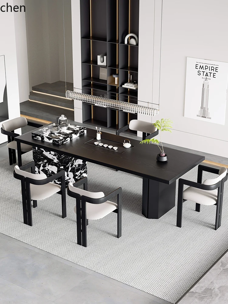 a2 Solid Wood Large Board Tea Table and Chair Set Island Office Tea Table Living Room Home Use