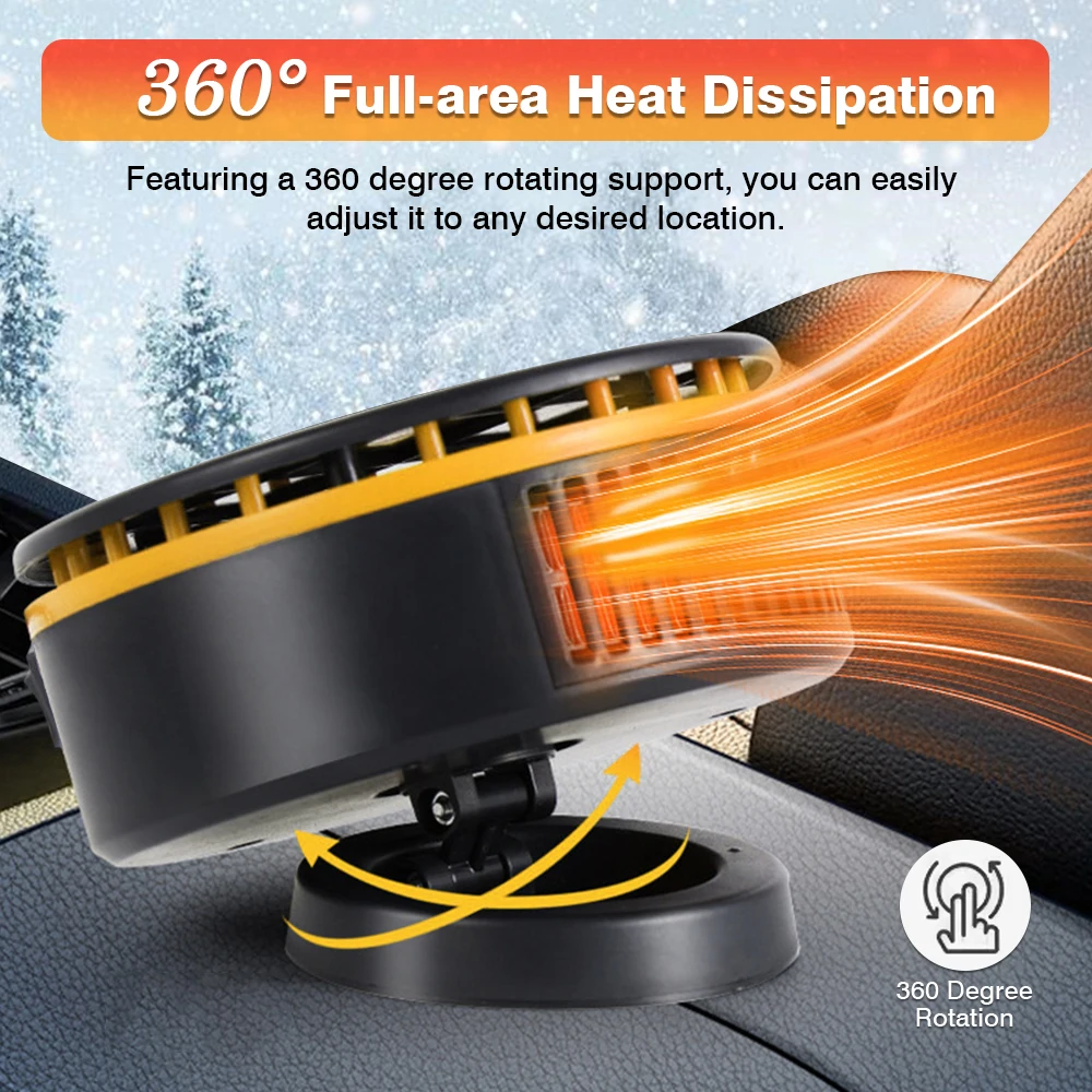 Calentador portátil para coche, descongelador, parabrisas de coche, descongelación, secado de invierno, calentador de coche de 12V, 150W