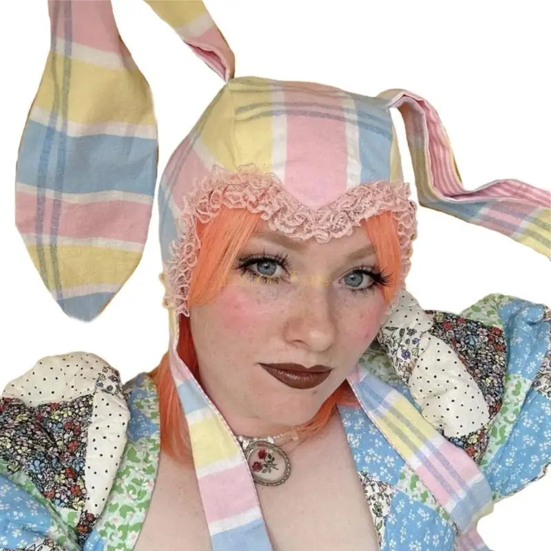31BF Забавная шапка на Хэллоуин для девочек, шляпа с длинными ушами на Хэллоуин, теплые подарки на день рождения с кроликом