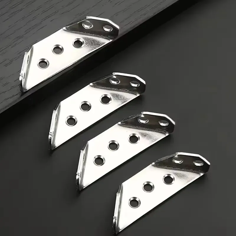 4Pcs Corner Connector, Right Angle Thickened Brackets, Laminate, Furniture, Cabinet Hardware,Without screws