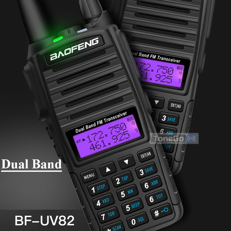 1/2 قطعة Baofeng UV-82 اسلكية تخاطب 5/8 واط ثلاثي الطاقة راديو FM نوع-C شاحن مزدوج PTT ثنائي النطاق VHF/UHF اتجاهين التمويه للصيد