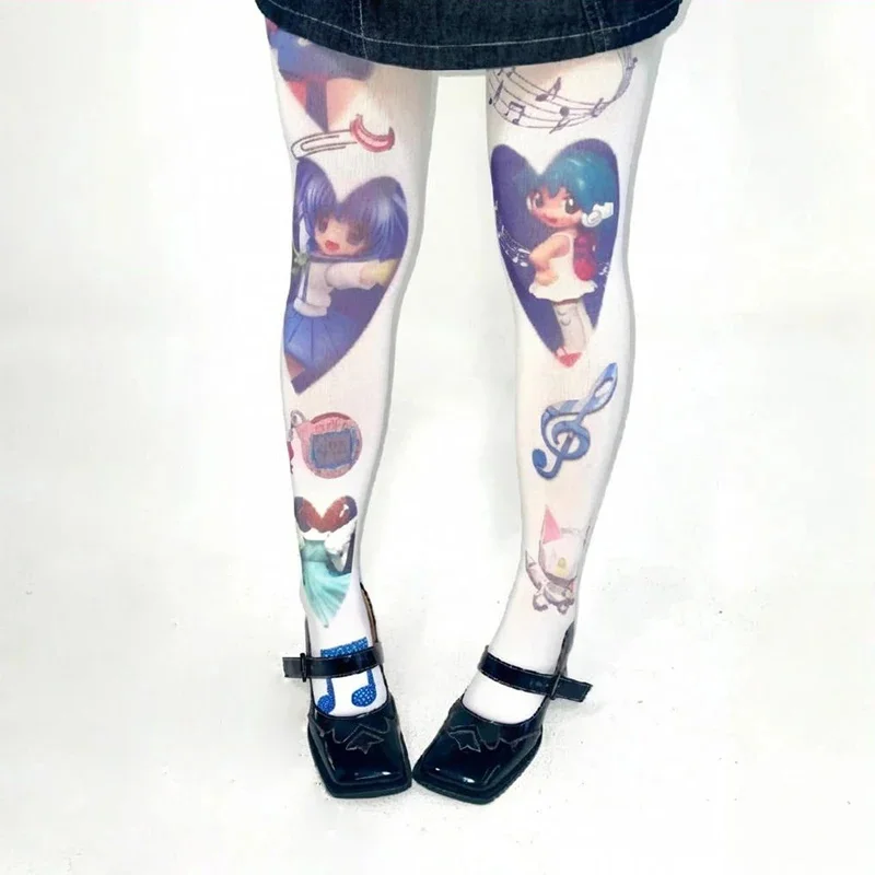 

Retro 2000s women's long leggings women's creative mouse print leggings elastic slim fit casual role-playing emo girl Y2K style