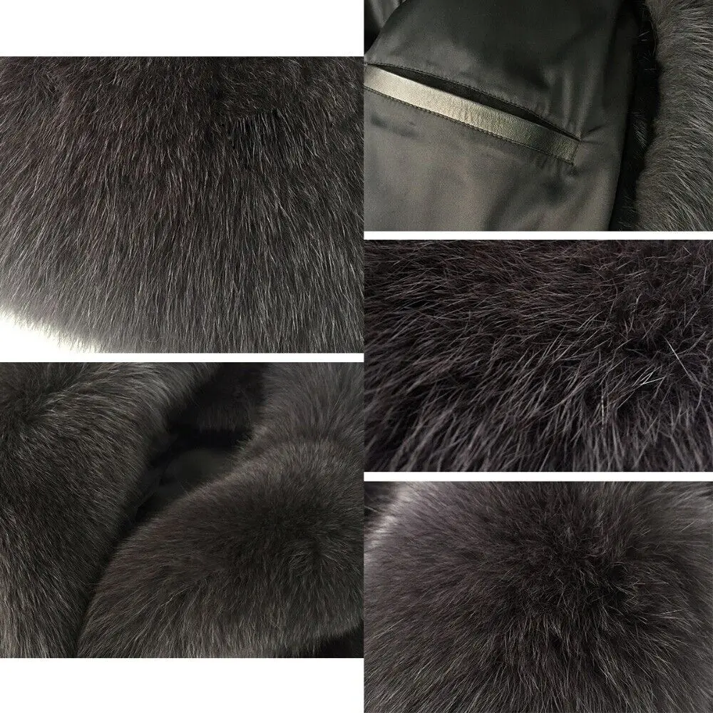 Luxury Men Real Fox Fur Coat Outwear Winter Genuine Fur Plus Size Warm Jacket Fashion Solid Natural Fox Fur Thick Overcoat