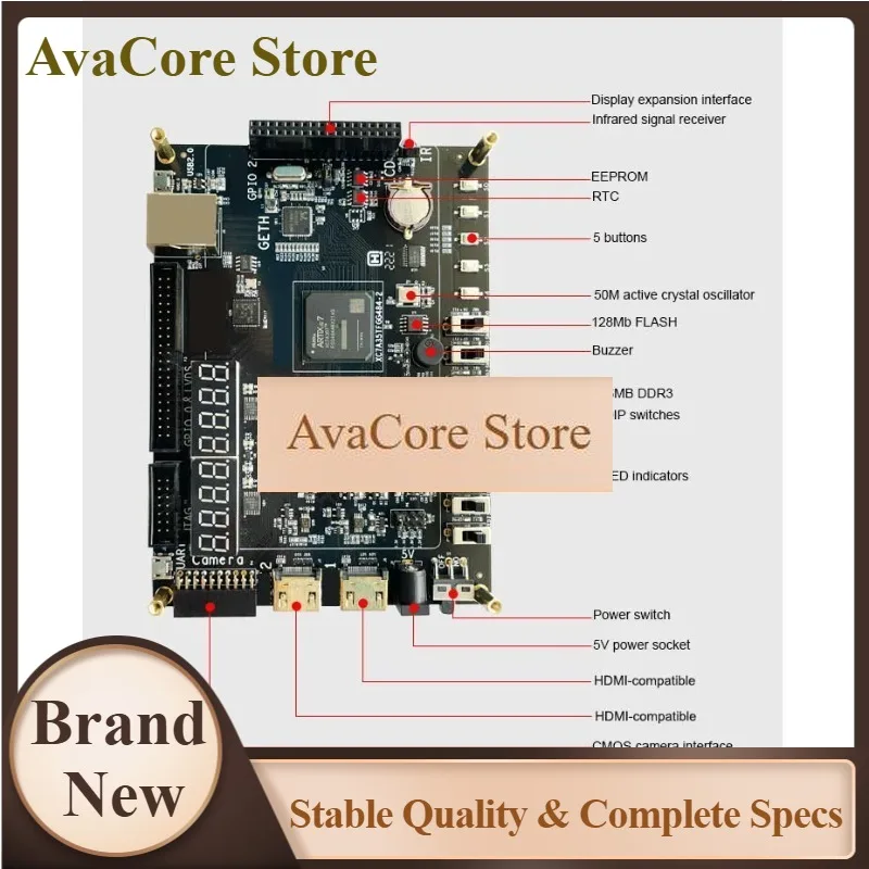 AvaCoreEducational DIY Kit FPGA Development Demo Board Artix7 XC7A35T XC7A100T With DDR3 Gigabit-Ethernet HDMI-compatible USB2.0