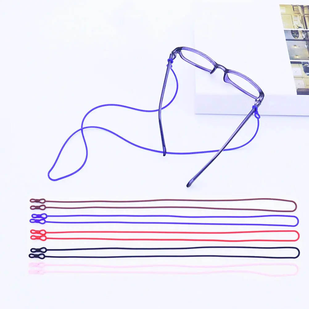

Набор из 6 эластичных износостойких ремешков для очков: держатели на шею, цепочки для спортивных солнцезащитных очков, гибкие и удобные