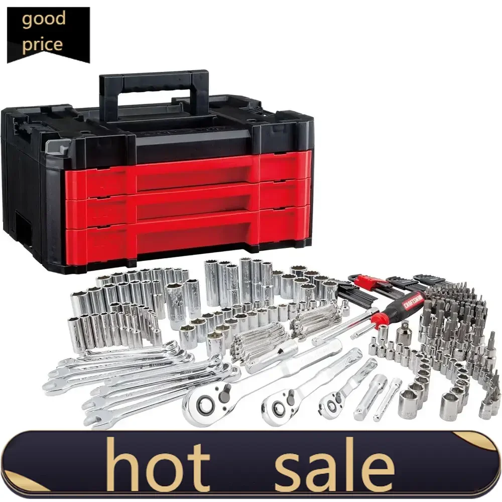 

Популярный полный набор торцевых ключей и головок SAE/метрических (262 предмета) для ремонта автомобилей и мотоциклов