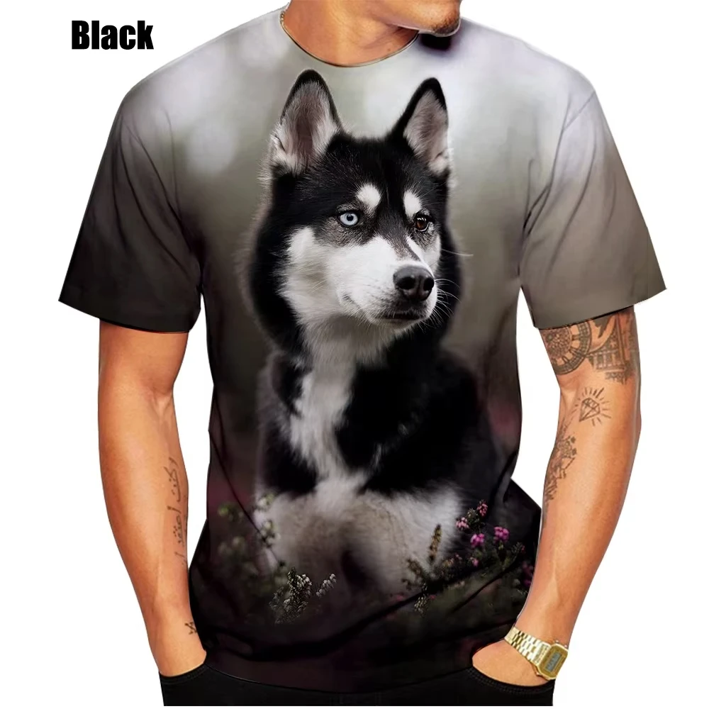 New In 3D Printed Men Women T-shirt Tops Cute Animal Siberian Husky Graphic Funny Tshirts Mens Summer O-neck T-shirt Streetwear