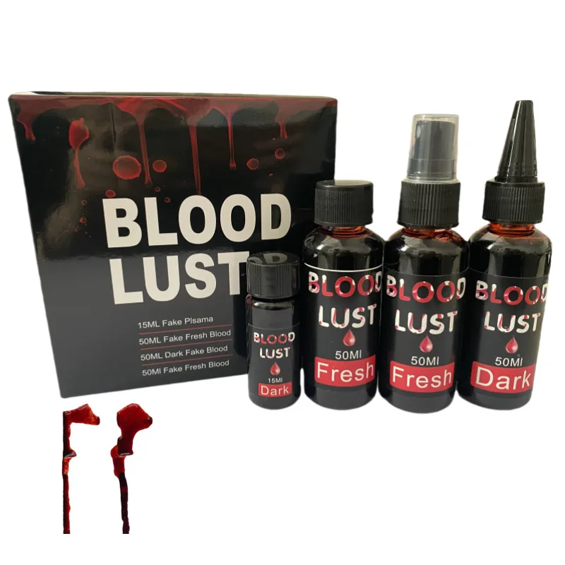 2pcs Fake Blood Set  Artificial Blood Film Halloween Party Ghost Festival Cosplay Special Plasma Ointment Painting Supplies