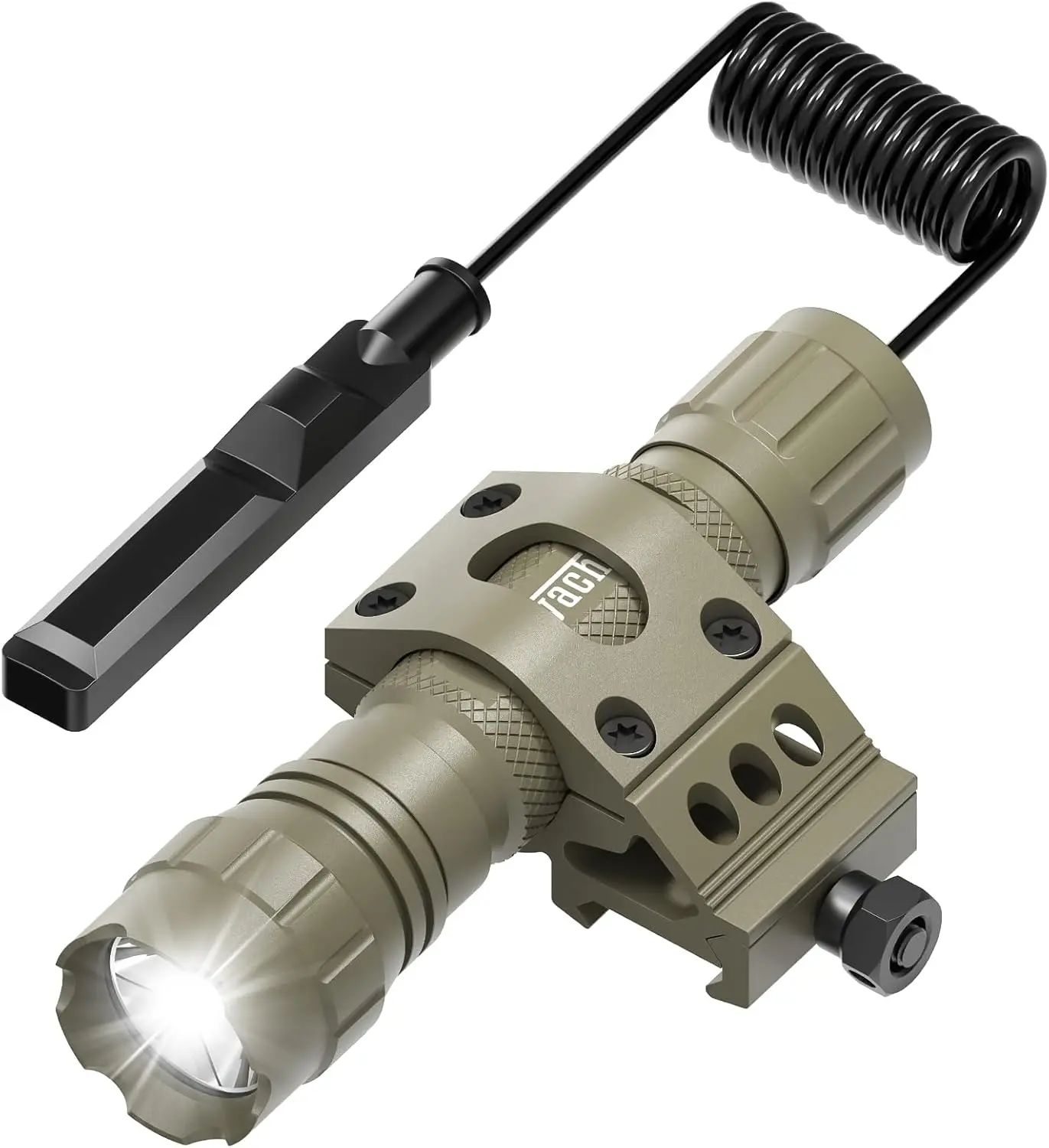 

Фонарь для ружья с креплением M-LOK и выносным выключателем, дальность 200 м, 4 часа работы