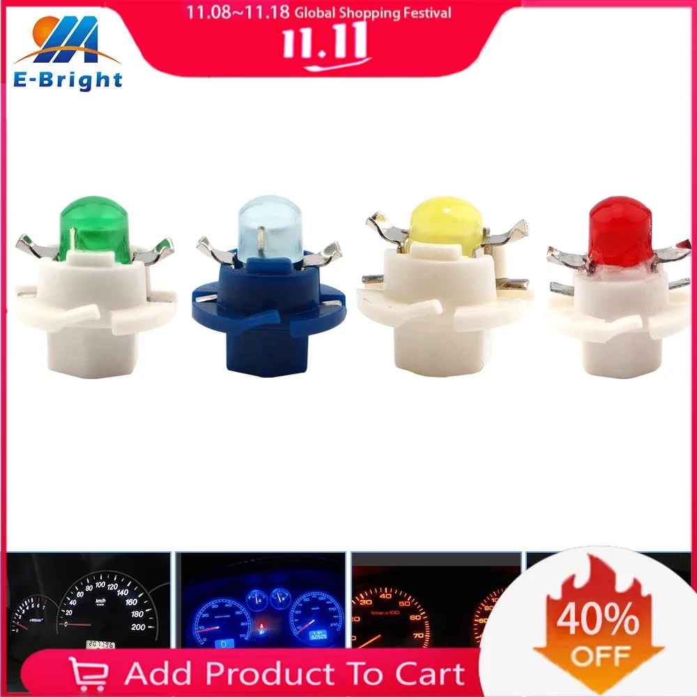 10PCS T5 B8.4D B8.3D B8.5D Led Bulbs COB Instrument Dashboard Side Indicator Lights LED Cluster Guage Light 12V Interior Light