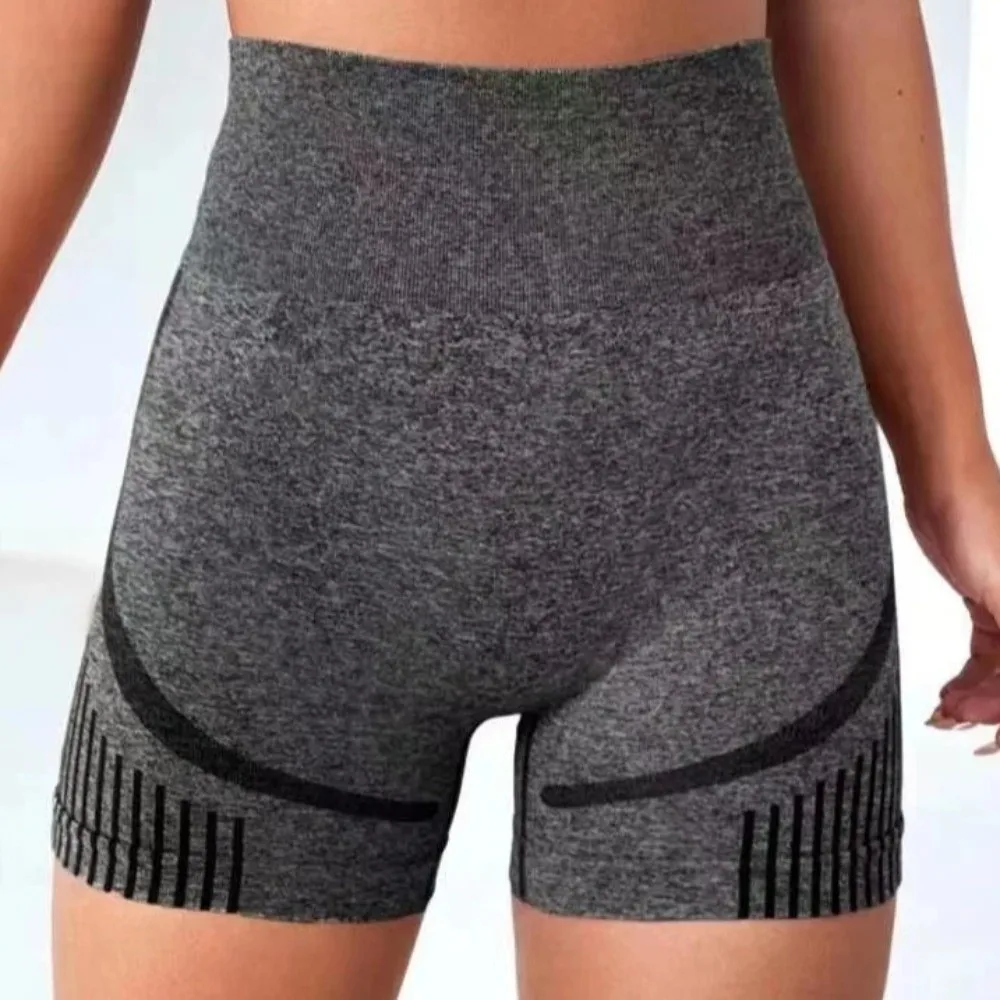 New High Waist Yoga Shorts Butt Lifting Tummy Control Fitness Shorts Breathable Seamless Biker Shorts Yoga Gym