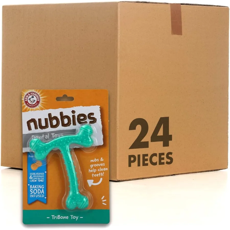 Ora-Play T-Bone juguete para masticar Dental para perros masticadores moderenados reduce la placa del sarro sin cepillar sabor a mantequilla de maní P