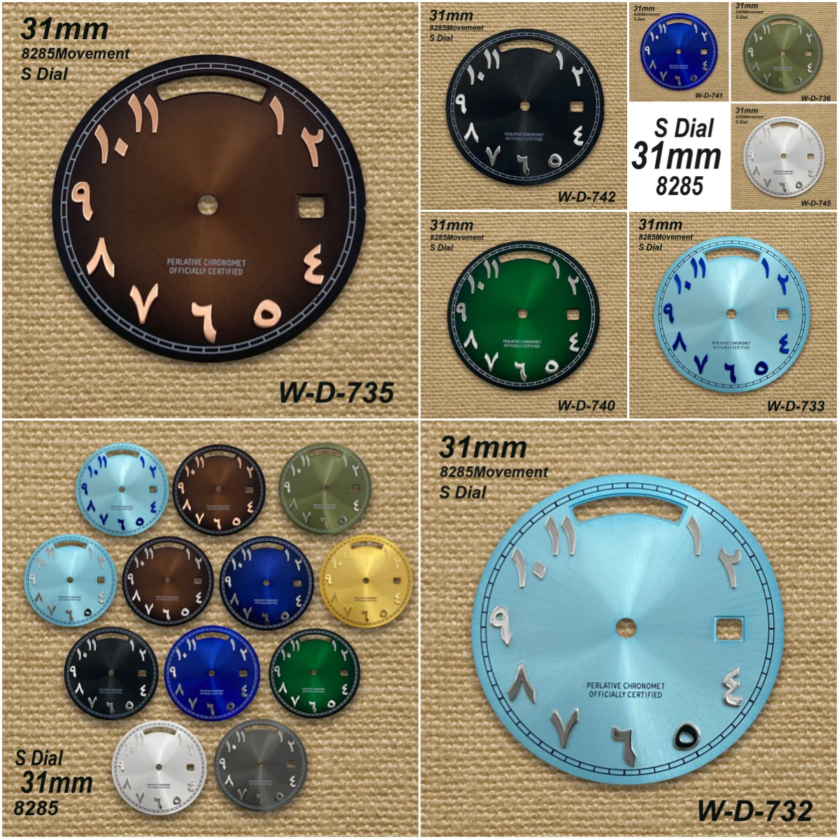 

31mm S Logo Day And Date Arab Dial Fit 8285 Movement Sunray High-Quality Dial Watch Modification Accessories New Styles