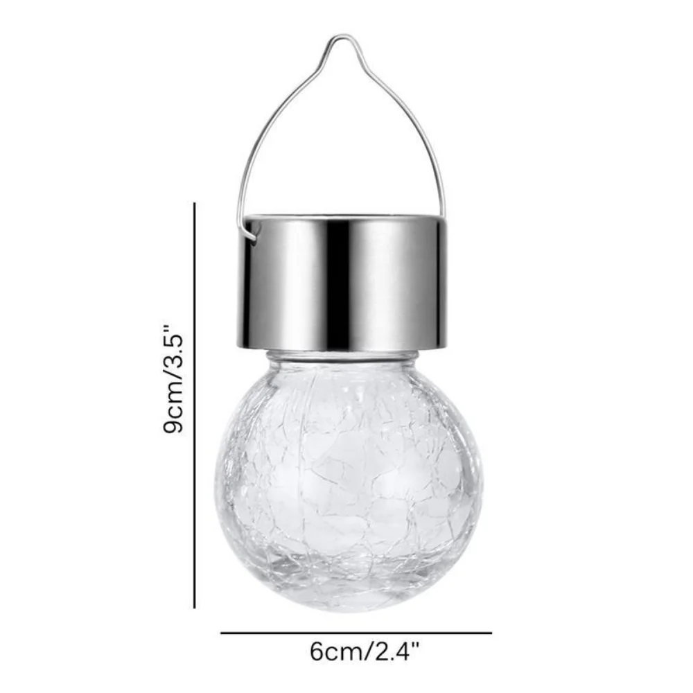 Solar LED Garden Lamp, Glass Crack Ball Chandelier, Lawn Light, Outdoor Tree Decoration, Christmas Party