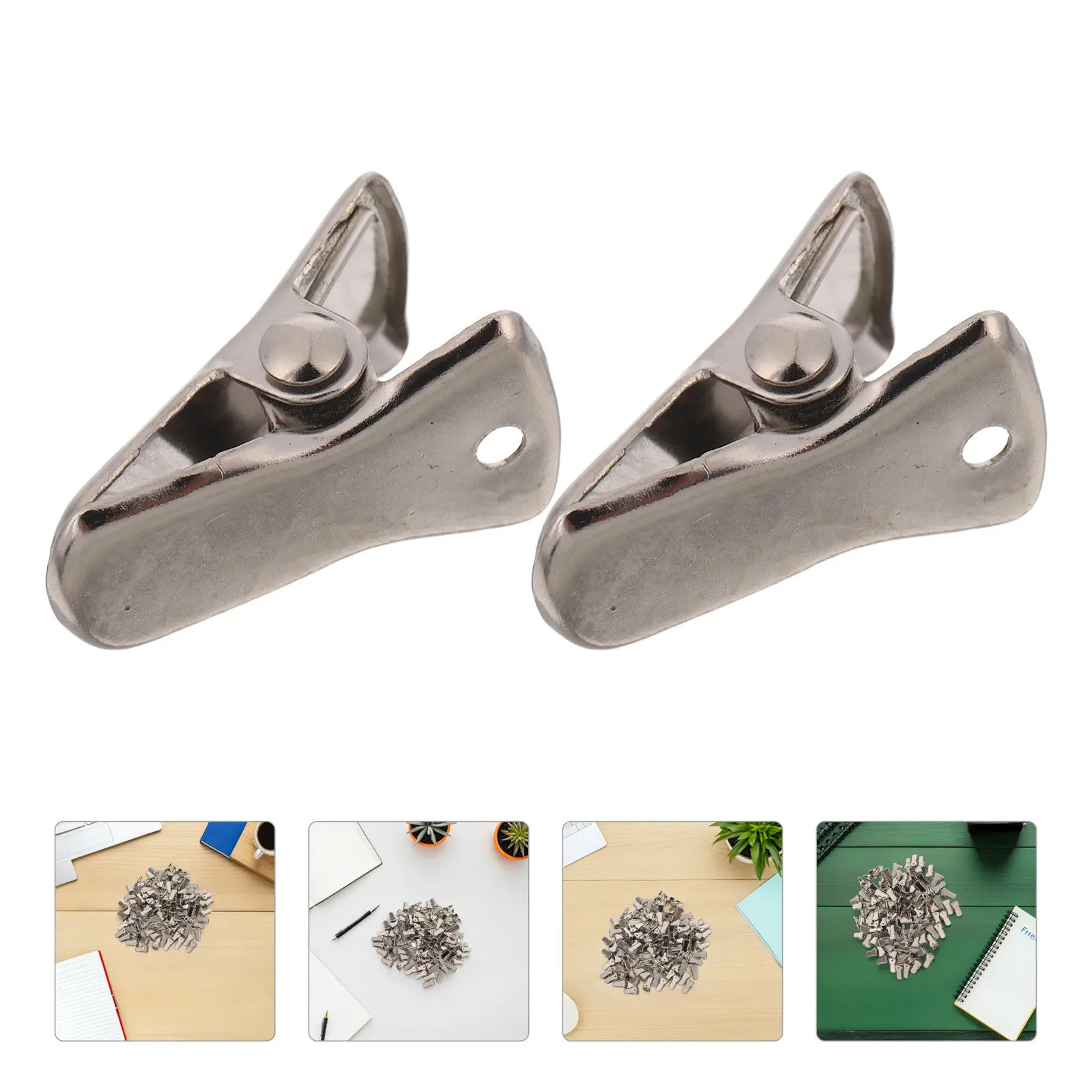 

100Pcs Badge Holder Clips Metal Spring Clamps for Name Tags Id Cards Heavy Duty Alligator Clips Secure Fasteners Portable Work