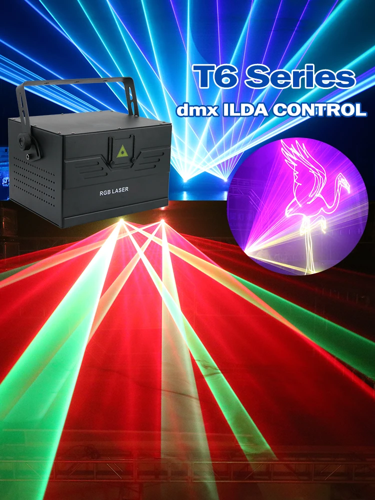 T6 10W ILDA DMX Bluetooth control edit logo letter animation laser lighting projector for wedding dj disco party