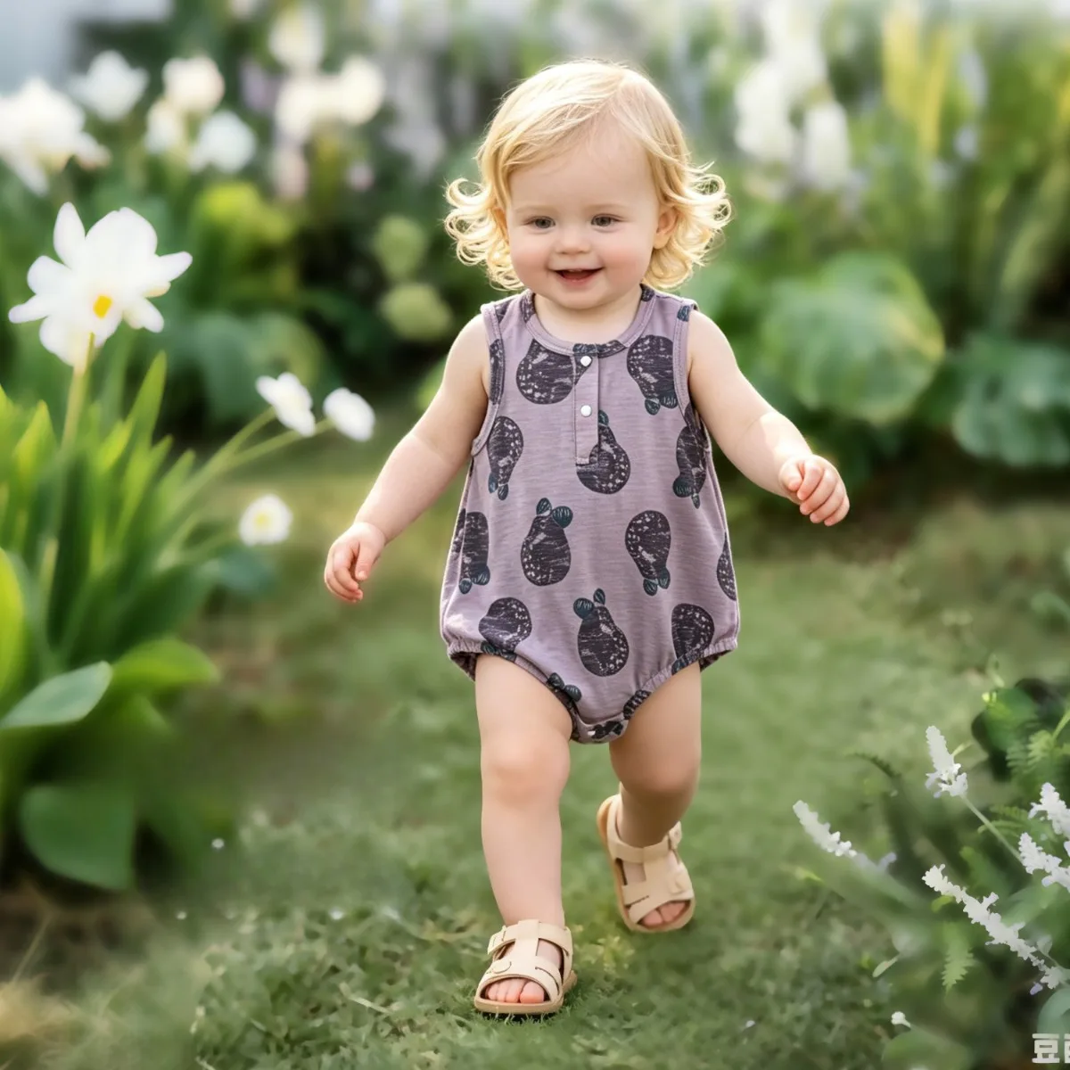 Summer Sleeveless Baby Romper Soft Bamboo Cotton Blend Onesie Elastic Leg Openings Breathable Bodysuit for Newborn Infant 0-18M