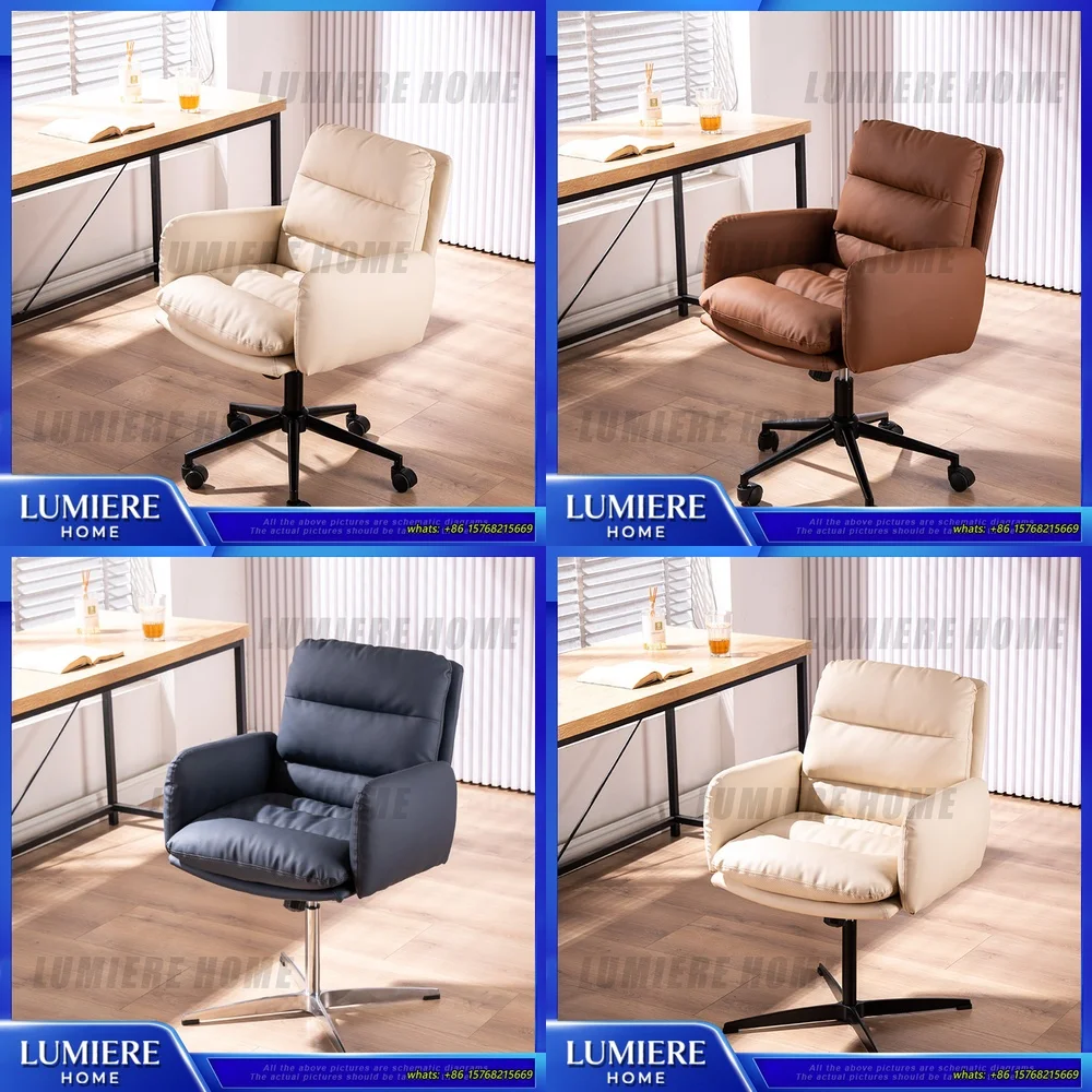 

Современный минималистичный офисный стул с регулируемой высотой и спинкой. Удобный эргономичный вращающийся настольный стул для домашней работы. Длинный.