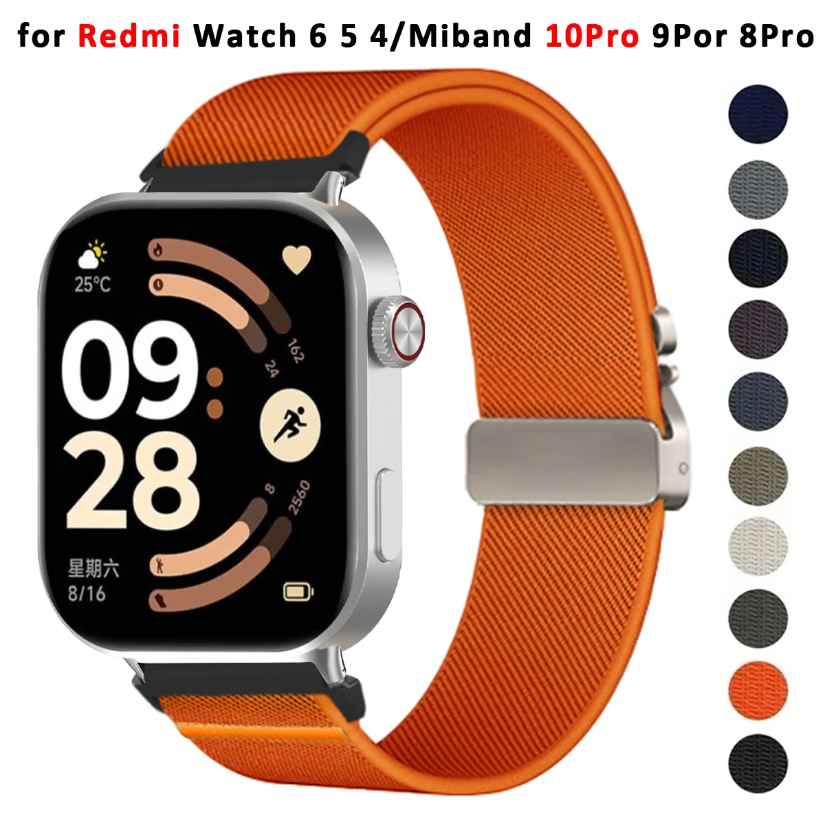 Nylon-Schlaufenarmband für Redmi Watch 6 5 4 Armband für Xiaomi Miband 10Pro 9pro 8pro Armband für Männer und Frauen Sport Correa Armband 2026
