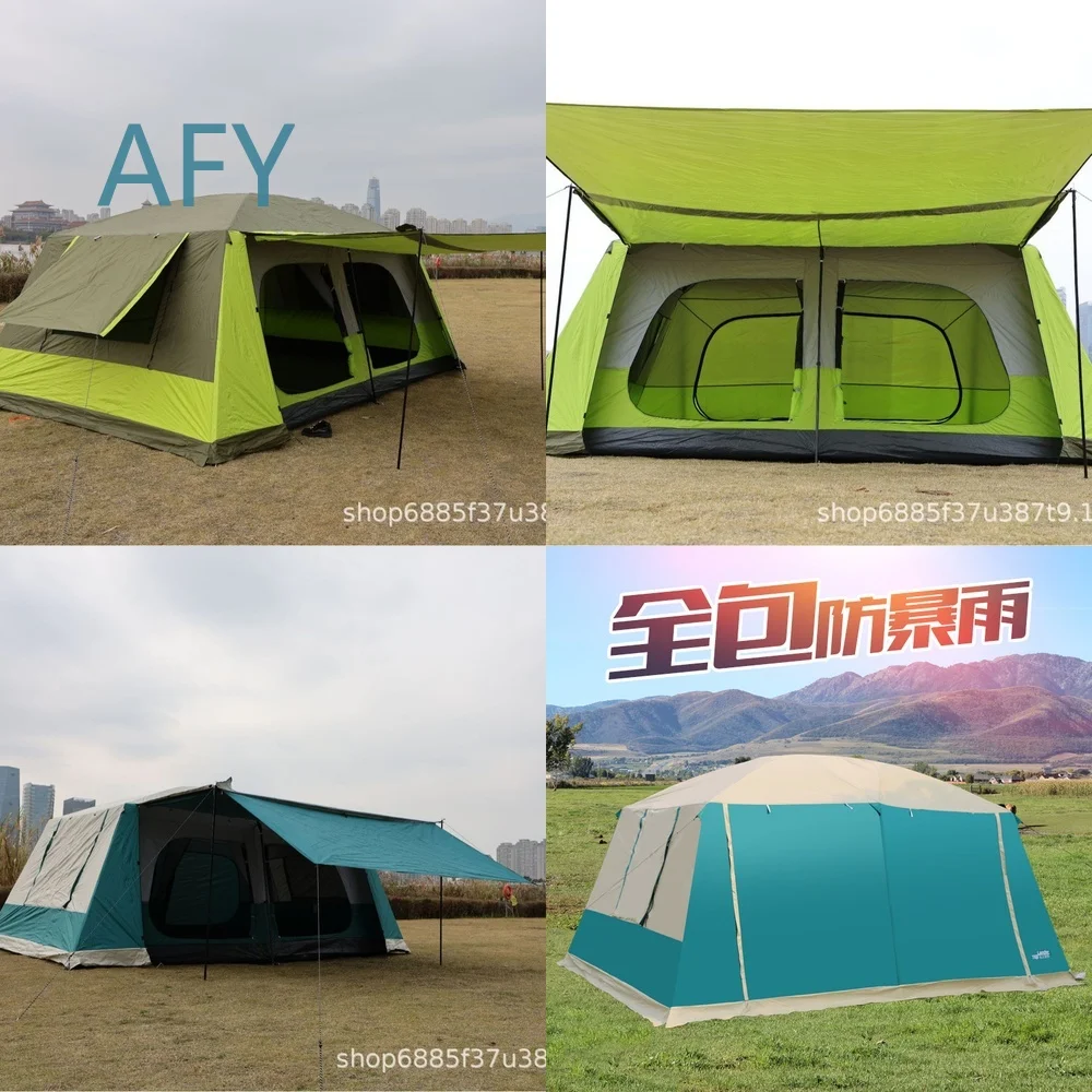 Wholesale 8-12 Person Outdoor Tent for Camping Hiking RV Travel with Heat Insulation UV Protection Rainproof Two Room One