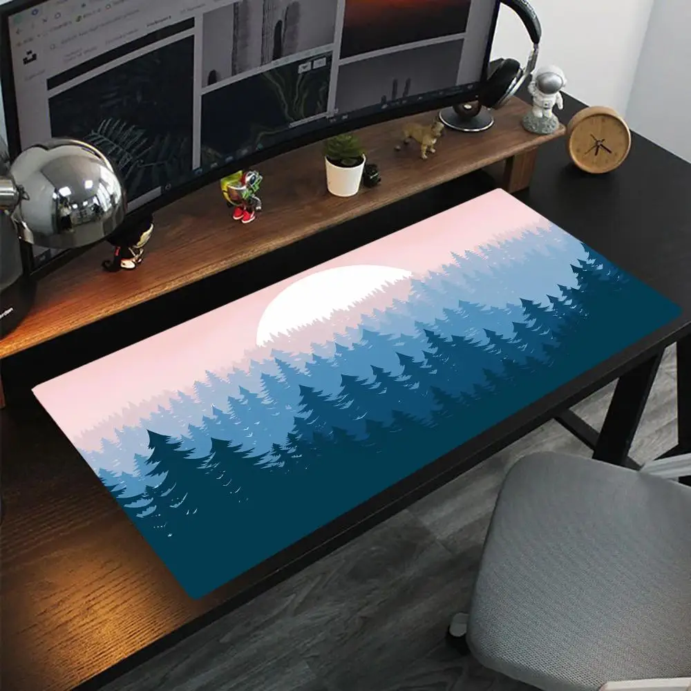 

Большой коврик для мыши Forest, офисный коврик, резиновый противоскользящий коврик для мыши в стиле ретро, настольный коврик, аксессуары для ПК, настольные аксессуары.