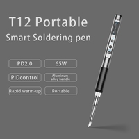 PTS100 T12 PD 65W Electric Soldering Iron Portable Soldering Iron CNC Metal Body OLED Display Temperature Adjustable