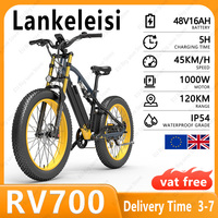 Lankeleisi RV700 Electric Bike 1000W 48V 16Ah 26x4.0 Fat Tire with Dual Suspension Hydraulic Brakes All-Terrain Electric Bike