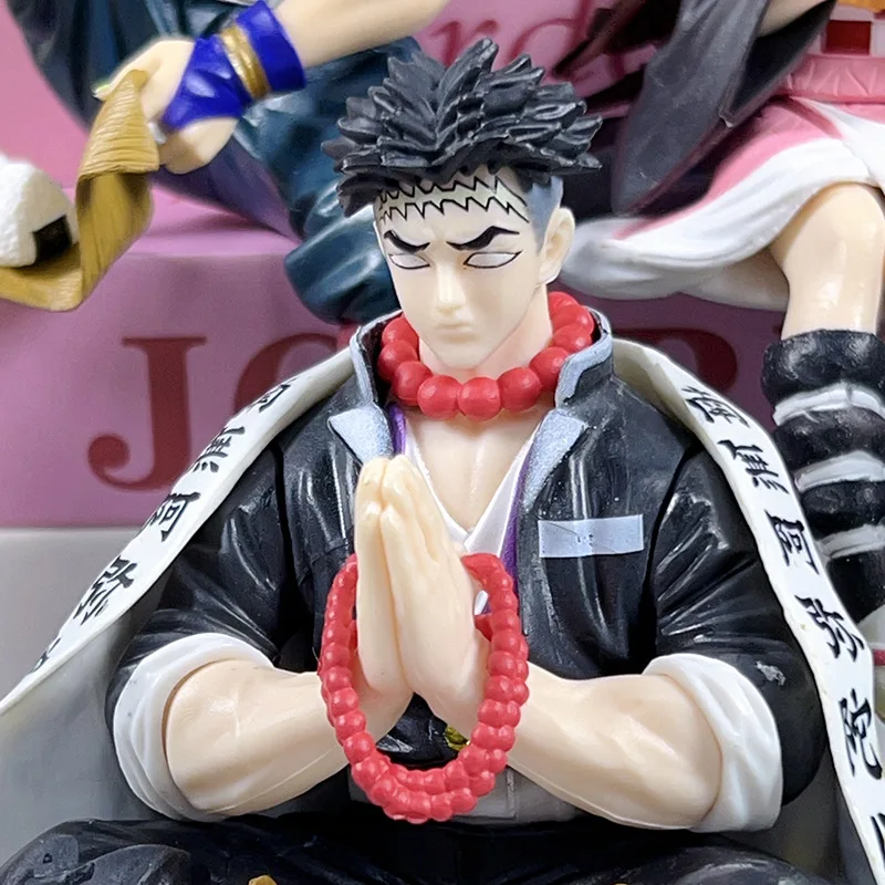 Anime Demon Slayer Himejima Gyomei Q Version eat sitting posture Action Figure PVC Model Toys Desk Decor Collectible Gift boxed
