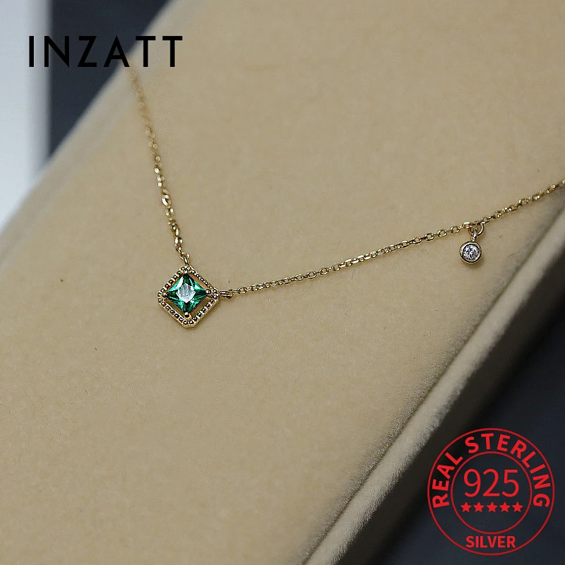 INZATT – collier ras du cou carré en argent Sterling 925 plaqué or 14K, bijoux fins de luxe pour femmes, tempérament minimaliste