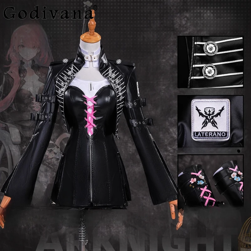 

Halloween Party for Women Girls Arknights Lemuen Cosplay Costume Dress Jacket Female Uniform Leggings Earring Game Outfit