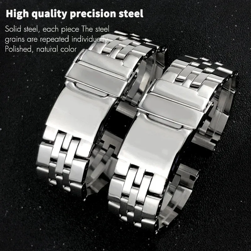 Подходит для Breitling, твердый ремешок для часов из нержавеющей стали Avenger Challenger NAVITIMER SUPEROCEAN, металлический ремешок для часов 18 м, 20 мм, 22 мм, 24 мм Подходит для Breitling, твердый ремешок для часов из нержавеющей стали Avenger Challenger NAVITIMER SUPEROCEAN, металлический ремешок для часов 18 м, 20 мм, 22 мм, 24 мм