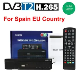 Récepteur de télévision par satellite 2024 JN-821T2 Décodeur espagnol TDT HD DVB-T2 TDT HD H.disparemberg HEVC FTA PVR Décodeur numérique SCART TV Adaptateur STB