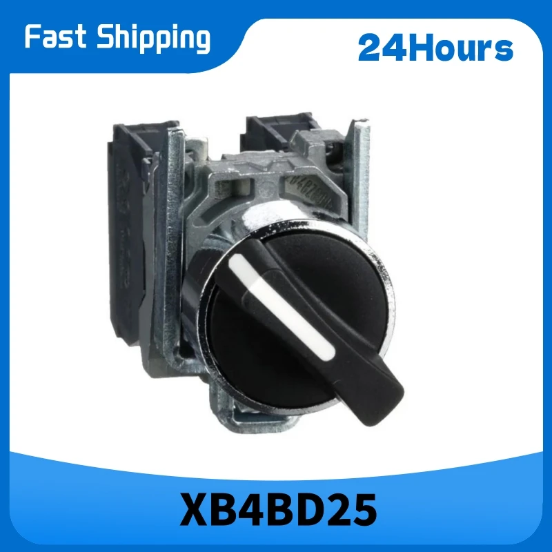 

В наличии XB4BD25 = ZB4BD2 + ZB4BZ105 черный селекторный переключатель Ø22, 2-позиционный, фиксирующийся, 1НО+1НЗ, 600В