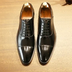 DESAI cap toe Handmade Men's Shoes Business Dress Leather Shoes Men's Pointed Oxford Raised Leather Shoe