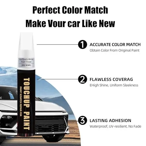 QM1 Cloud White/Fresh Powder Touch Up Paint Compatible with Nissan Exact Match Chips and Nicks Touch Up