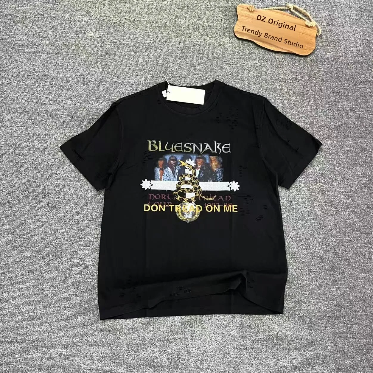 

Ailz pro 25S Snake Year Limited Edition Band Vintage Destroyed round Ne ort Sve T-irt ex Trendy Cotton Summer