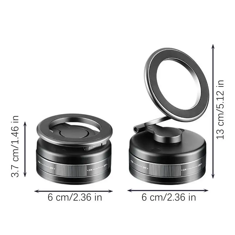 Magnetic Vacuum Phone Holder 360 Degree Rotation Foldable Phone Mount For Car Vehicle Interior Accessories Stable Bracket For