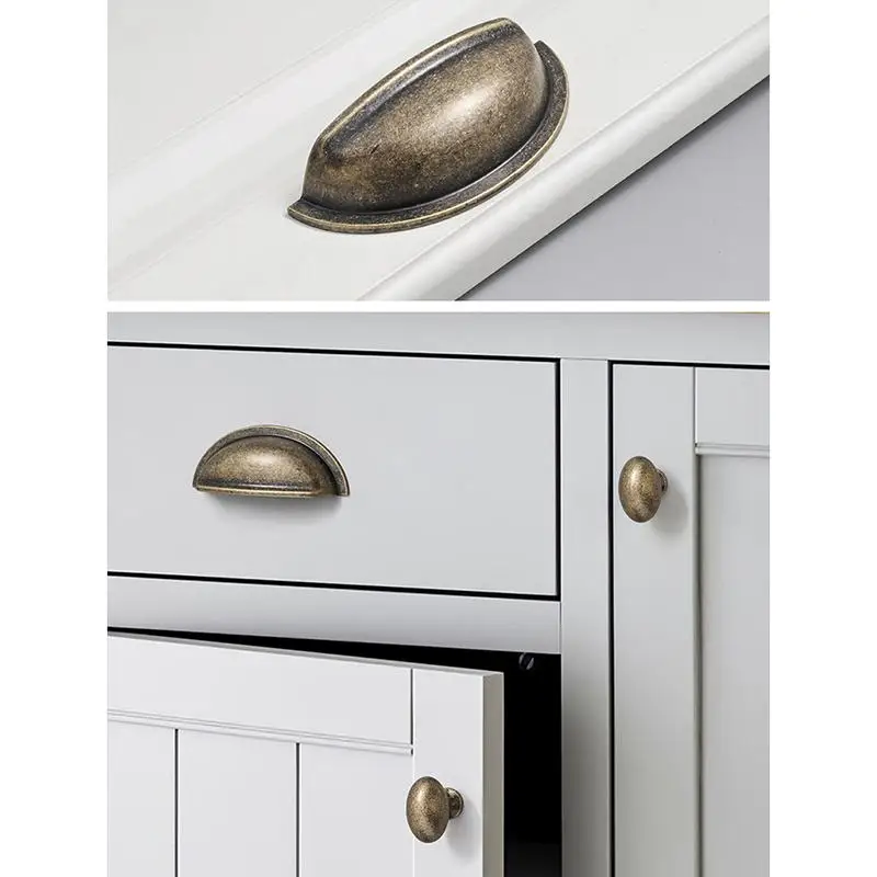Antiker Bronze-Schubladengriff, Rostfreier Retro-Aluminiumgriff für Schrank, Kleiderschrank, Aufbewahrungstür, Schlafzimmermöbel-Upgrade – Detail 20